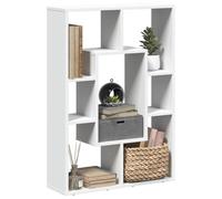 YUOTYRKTEJRSG Moderne Bücherregal Weiß 63x20x90 cm aus Holzwerkstoff mit 7 Fächern, Stabiles Raumteiler Regal für Wohnzimmer und Büro, Großer Stauraum, Einfache Montage