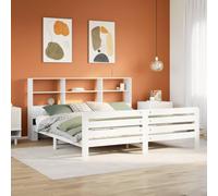 YUOTYRKTEJRSG Pin Massif avec rangements tête de lit 46 180x200 cm Blanc