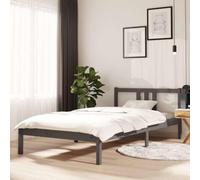 YUOTYRKTEJRSG Pin Massif Robuste Stable avec tête de lit Gris 100x200 cm