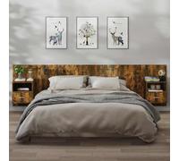 YUOTYRKTEJRSG Tables de Chevet Murales Flottantes 2 Pièces, Étagères de Nuit en Chêne Fumé pour Chambre à Coucher et Salon, Design Moderne avec Rangement, Faciles Nettoyer et à Installer