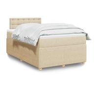 YUOTYRKTEJRSG Tissu Polyester Ressorts ensachés Crème 120x190 cm | Sommier à lattes avec matelas creme 120x190 cm tissu ressorts ensaches surmatelas mousse tete de lit
