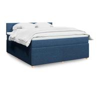 YUOTYRKTEJRSG Tissu Polyester Ressorts ensachés Lit sommier Bleu 180x200 cm | Sommier à lattes avec matelas ressorts ensachés Bleu 180x200 cm Tissu cadre lit avec tête lit surmatelas mousse réducteur