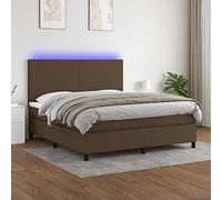 YUOTYRKTEJRSG Tissu Respirant LED sommier tapissier Brun 160x200 cm