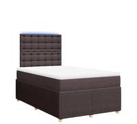 YUOTYRKTEJRSG Velours Doux Ressorts ensachés Sommier 80x200 cm Gris | Sommier Lit Complet avec Matelas à Ressorts Ensachés 80x200 cm Tête de Lit Réglable et Bande LED RGB Velours Gris Foncé