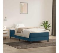 YUOTYRKTEJRSG Velours Doux sommier à Lattes Soutien Optimal Bleu 100x220cm | Sommier à lattes avec tête de lit velours bleu foncé 100x220cm sans matelas, cadre de lit solide en bois pour chambre adulte,