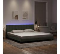 YUOTYRKTEJRSG Velours LED Lueurs Lit Hanko Gris 200x200 cm