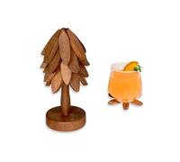 Yuoyar Dessous de Verre en Bois en Forme d'arbre - Ensemble de Dessous de Verre en Bois pour Table Basse - Décoration de Table de Cuisine