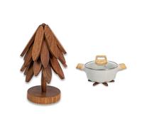 Yuoyar Dessous de Verre en Bois sapeli en Forme d'arbre pour Table Basse, décoration de Table de Cuisine (Taille L (Dessous-de-Plats)