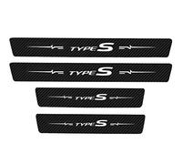 YUPACK 4 Pièces Autocollants de Protection de Seuil de Porte de Voiture pour Hon-da Accord Civic HR-V, Bande Plaques de Pédale de Bienvenue en Fibre Carbone de Anti-Rayures, Type S