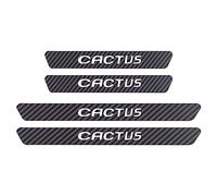 YUPACK 4 Pièces Autocollants Seuil Porte Voiture, pour Citr-oen Cactus C8 C6 C5 C4L C4 C3 C2 C1 DS, Fibre Carbone Anti-Rayure Plaques de Seuils Protecteur et Décoratives Accessoire,Cactus
