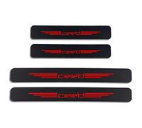 YUPACK 4 Pièces Protection Seuil de Porte de Voiture pour K-IA Ceed, Autocollants de Protection de Seuil de Porte de Fibre de Carbone, Plinthes pour Auto Accessoires,Red