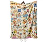 YUPDFGB Capybara Mignonne Couvertures Imprimées, Flanelle Couverture Polaire Microfibre Moelleuse Chaudes Légères Couvertures Imprimé 3D Couverture en Peluche pour Canapé Chambre à Coucher Bureau