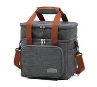 YUPEIUKLI Bolsa de almuerzo expandible Con aislamiento, Gran capacidad, organizador de Doble capa, diseño a prueba de fugas, contenedor Para Taza Grande