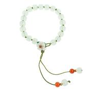 YUPEIUKLI - Bracelets coréens Ronds élégants en Jade, Couleur Blanche, Fleur de pêche, Cadeaux de fête pour Femmes et Filles, Accessoires de Bijoux à la Mode