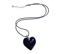 YUPEIUKLI Collier élégant en résine en Forme de cœur avec détail en Cordon de Cuir, Bijou Tendance pour Femme. Pendentif Amour à Porter Autour du Cou.