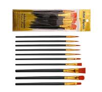 YUPEIUKLI Ensemble de 10 pinceaux en Nylon pour Aquarelle et Acrylique, idéal pour Le Dessin et Les Beaux-Arts, pour des œuvres d'art détaillées.