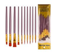 YUPEIUKLI Ensemble de 10 pinceaux en Nylon pour Aquarelle et Acrylique, idéal pour Le Dessin et Les Beaux-Arts, pour des œuvres d'art détaillées.