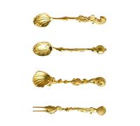 YUPEIUKLI Ensemble de cuillères multifonctionnelles en Alliage de Zinc de Style Antique, parfaites pour Les Desserts, Les crèmes glacées et Les assaisonnements. Cuillères à café incluses.