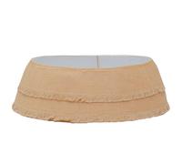 YUPEIUKLI Jupe de Sapin de Noël en Toile de Jute Naturelle, Base en Polyester, Installation Facile, collerette de Sapin avec Pompons à Deux Couches