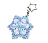 YUPEIUKLI - Llavero de copo de Nieve Con Lazo de ganchillo Hecho a Mano, hilo Suave, accesorio Para teléfono, vacaciones de Invierno Para Mujer