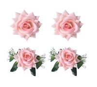 YUPEIUKLI Lot de 4 embrasses de Rideaux avec Pinces - Élégantes Fleurs artificielles - pour décoration de Maison ou de Mariage