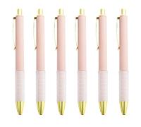 YUPEIUKLI Lot de 6 stylos à Bille rétractables, stylos Simples pour la Signature, Fournitures Scolaires pour Les élèves, la Prise de Notes, Les projets artistiques et Les journaux intimes
