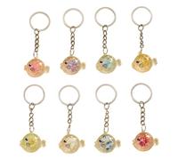 YUPEIUKLI Lot de 8 Porte-clés phosphorescents en Forme de Poisson-Globe en Silicone pour Une Recherche Facile