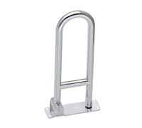 YUPEIUKLI Poignée de Toilette Pliable en Acier Inoxydable 23,6" Poignée sûre avec Porte-Papier Poignée de Support Robuste pour Support de Salle de Bain