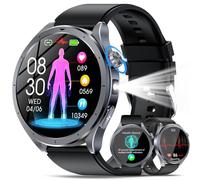 YUPENG 2026 Nouveau IA Montre Connectée Homme avec ChatGPT/ECG+HRV/IMC, 1.53" Smartwatch avec 5.4BLE Appel Bluetooth/LED Lampe, 24H Sommeil Monitor/Fréquence Cardiaque, Android iOS