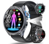 YUPENG IA Montre Connectée avec ChatGPT/ECG+HRV/IMC/Acide Urique, 1.53" Smartwatch avec Fonction Téléphone/LED Lampe, 24H Τе ѕіо Αrтérіеllе/Sommeil Monitor/Fréquence Cardiaque pour Android iOS