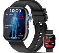 YUPENG Montre Connectée avec ECG/HRV/Acide urique/IMC, 1.95" AMOLED Smartwatch avec Appel Bluetooth, Détection des émotions Montre Connectee, Appel d'urgence/SOS pour Android iOS