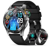YUPENG Montre Connectée Homme avec +HRV/ é /Acide urique/IMC, 1.43" AMOLED Smartwatch avec Appel Bluetooth, 24H Cardiofrequenceme/SpO2, Sommeil, Appel d'urgence SOS pour Android/iOS