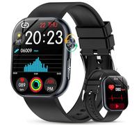 YUPENG NOU Montre Connectée ECG/HRV/ é /Acide urique/IMC, 1.95" AMOLED Smartwatch avec Appel Bluetooth, 24H Fréquence Cardiaque, Sommeil, SpO2, Température, Bouton SOS pour Android iOS