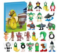 yupeuooe Calendrier De Compte À Rebours De Noël | 2025 En Silicone Compte À Rebours De Noël De 24 Jours - Set De Figurines Action Décorations Bureau | Pour Fête Bureau Armoire Étagère Chambre Chevet