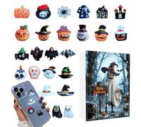 yupeuooe Calendrier de l'Avent 2025 | Compte à rebours jusqu'à la décoration d'Halloween - Mini figurines de collection Poupée d'horreur pour hommes, femmes, garçons, filles, adolescents, adultes