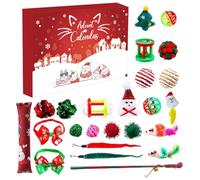 yupeuooe Calendrier de l'Avent pour chat | Compte à rebours jusqu'à Noël Assortiment de jouets interactifs pour chat | Fournitures de compte à rebours assorties 24 jours pour l'entraînement pour