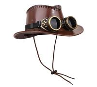 yupeuooe Chapeau haut-de-forme steampunk pour homme - Chapeau de cowboy - Accessoires photo avec lunettes décoratives pour bal masqué, festival, événement, défilés de mode, fête, spectacles de théâtre