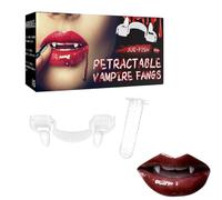 yupeuooe de Vampire rétractables pour Halloween - Faux Accessoires de décoration réalistes pour fête costumée, Canines de Loup