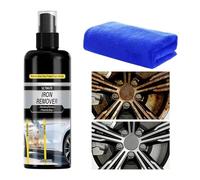 yupeuooe Détachant Taches De Rouille,Spray Éliminateur de Fer 100 ML | Liquide Dérouillant pour Métal,pour Frein Moyeu Roue Voiture Automobile Acier Fer Aluminium Chrome Argent Laiton