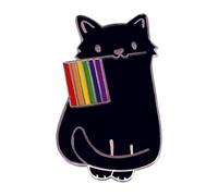 yupeuooe Épingles à chat en forme de drapeau, joli badge arc-en- LGBT en émail accessoire décoratif tendance pour chapeau, sac, veste, Refer to description, Métal, Reportez-vous à la description