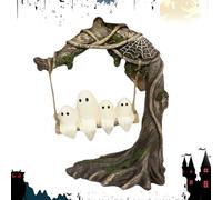 yupeuooe Fantôme sur une balançoire d'arbre, décorations de fantôme, jolie figurine en résine, décoration effrayante pour table, cheminée, cour, cheminée hantée, porche, fête