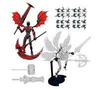 yupeuooe Figurine d'action Robot,2 Set Robot Assemblé avec Ailes - Imprimé en 3D à articulations Mobiles pour décor de Bureau,pour collectionneur, décoration de Salon, de Chambre et