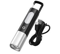 yupeuooe Lampes de poche lumineuses - Lampe torche de voyage rechargeable Type-C avec accroche | Torche LED Extérieure Multifonction pour Pêche Voyage Camping Marche Lecture