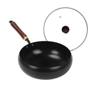 yupeuooe Poele en Fonte | Poêle À Frire Antiadhésive Avec Couvercle - Batterie De Cuisine Sans Revêtement Pour Sauté Poisson Volaille Légumes Intérieur Camping