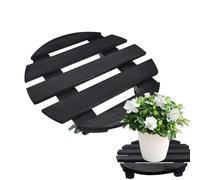 yupeuooe Porte Plant a roulettes 30cm, Support de Plant Mobile avec roulettes universellesm, Plateau Roulant Noir avec Roues 360°, Chariot Plant pour Intérieur Extérieur Maison Jardin