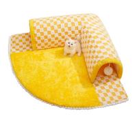 yupeuooe Tunnel pour Chat avec Niche Intégrée,Jouets D'Aire De Jeu en Peluche Détachable pour Animaux De Compagnie avec Anti-Dérapant - Lit Coucou pour Chat,Idéal pour Les Chatons et Les Lapins, pour