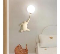 YUPIN Applique Murale Dessin Animé Créative en Forme Ours Lampe Murale Murale en Résine en Forme De Lune Applique Murale Décor pour Chambre d'enfant G9 pour Chambre À Coucher Salon Couloir(Beige,L)