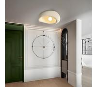 YUPIN Plafonnier Nuage Wabi-Sabi Lumière De Plafond Moderne En Polystyrène Avec E27 Elégant Luminaire Déco Plafonnier Crème Plafonnier Créatif Pour Salon Chambre À Coucher Bar Hall D'entrée Loft(Beige
