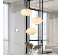 YUPIN Suspension Tissu Blanc Wabi-sabi Lampe À Suspension De Lanterne Circulaire Créatif Lustre De Décoration du Salon E27 Style Japonais pour Restaurant Chambres À Coucher Salon(B)