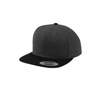 Yupoong Flexfit Unisex Kappe Classic Snapback 2-Tone, zweifarbige blanko Cap mit geradem Schirm, One Size Einheitsgröße für Männer und Frauen, Farbe cha/blk